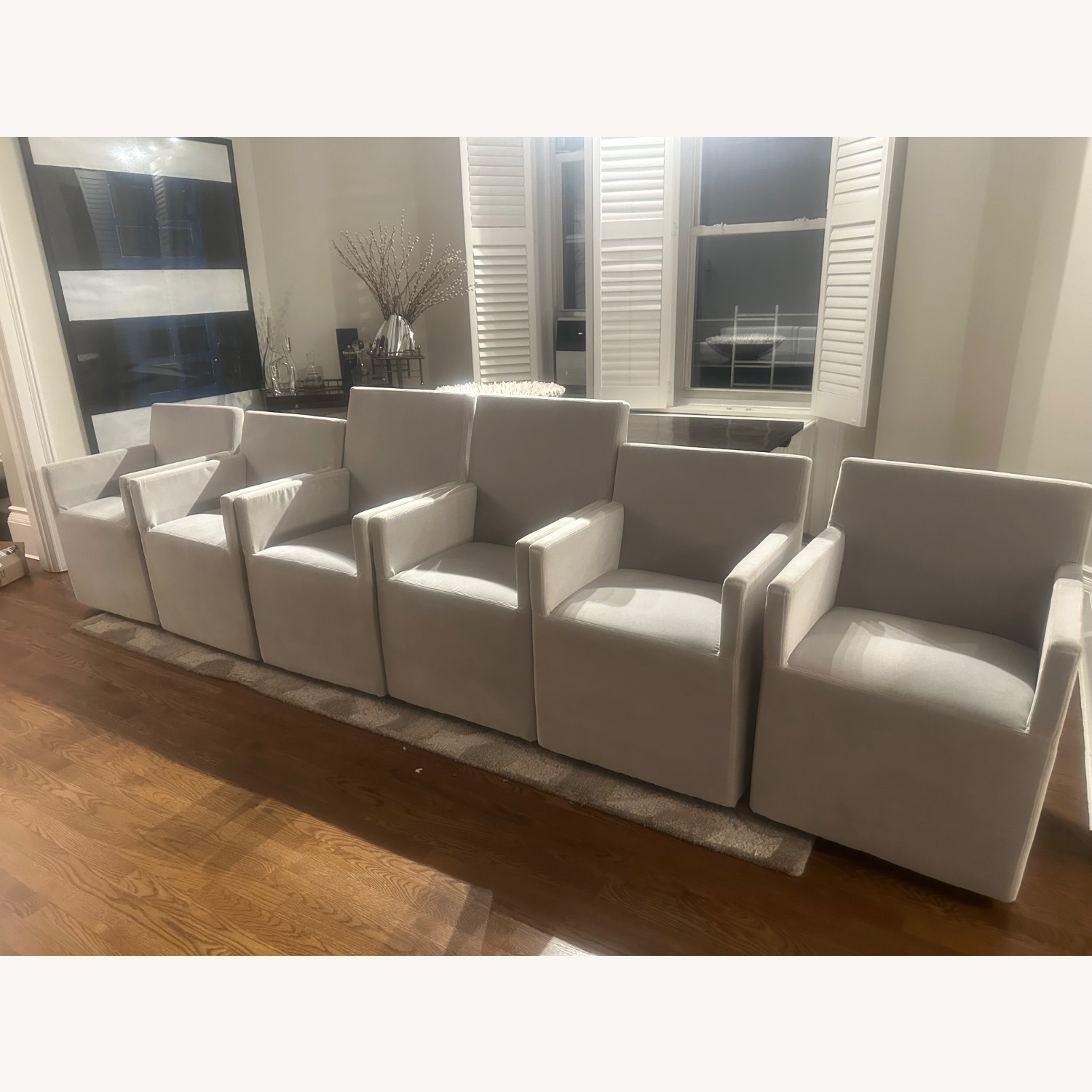 Restoration Hardware Natural Velvet Dining Chairs - image-3