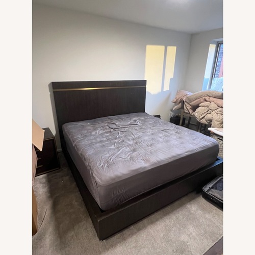 Used Restoration Hardware Dark Brown Wood King Bed for sale on AptDeco