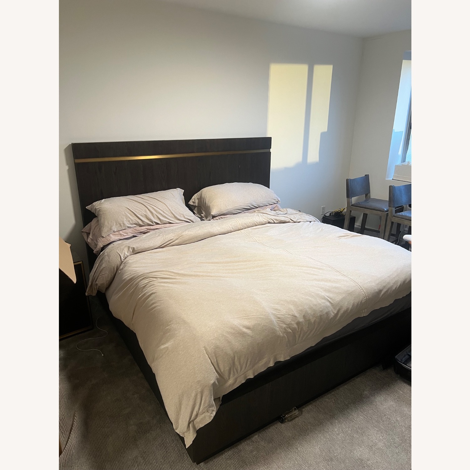 Restoration Hardware Dark Brown Wood King Bed - image-2