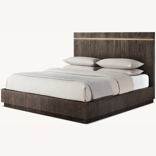 Used Restoration Hardware Dark Brown Wood King Bed for sale on AptDeco