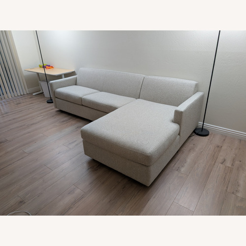 Used Room & Board Light Gray Fabric 2 Piece Sectional for sale on AptDeco