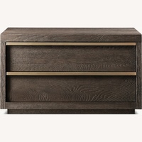 Restoration Hardware Bezier Dark Brown Wood Nightstand