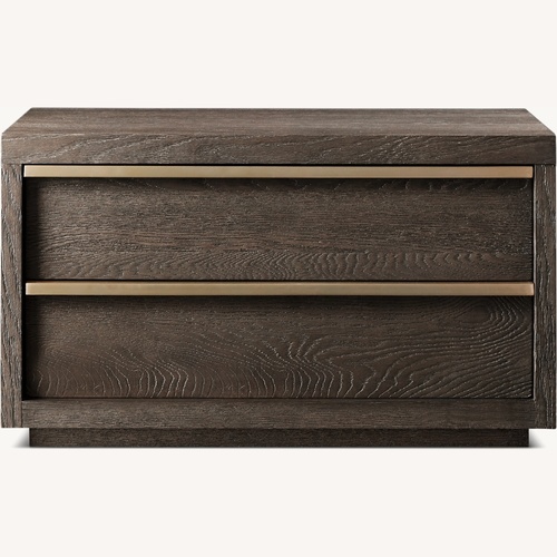 Used Restoration Hardware Bezier Dark Brown Wood Nightstand for sale on AptDeco