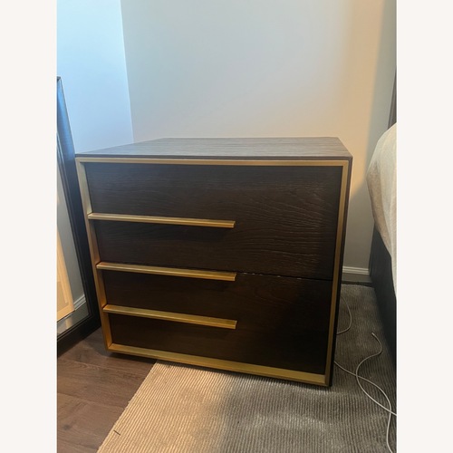 Used Restoration Hardware Bezier Dark Brown Wood Nightstand for sale on AptDeco