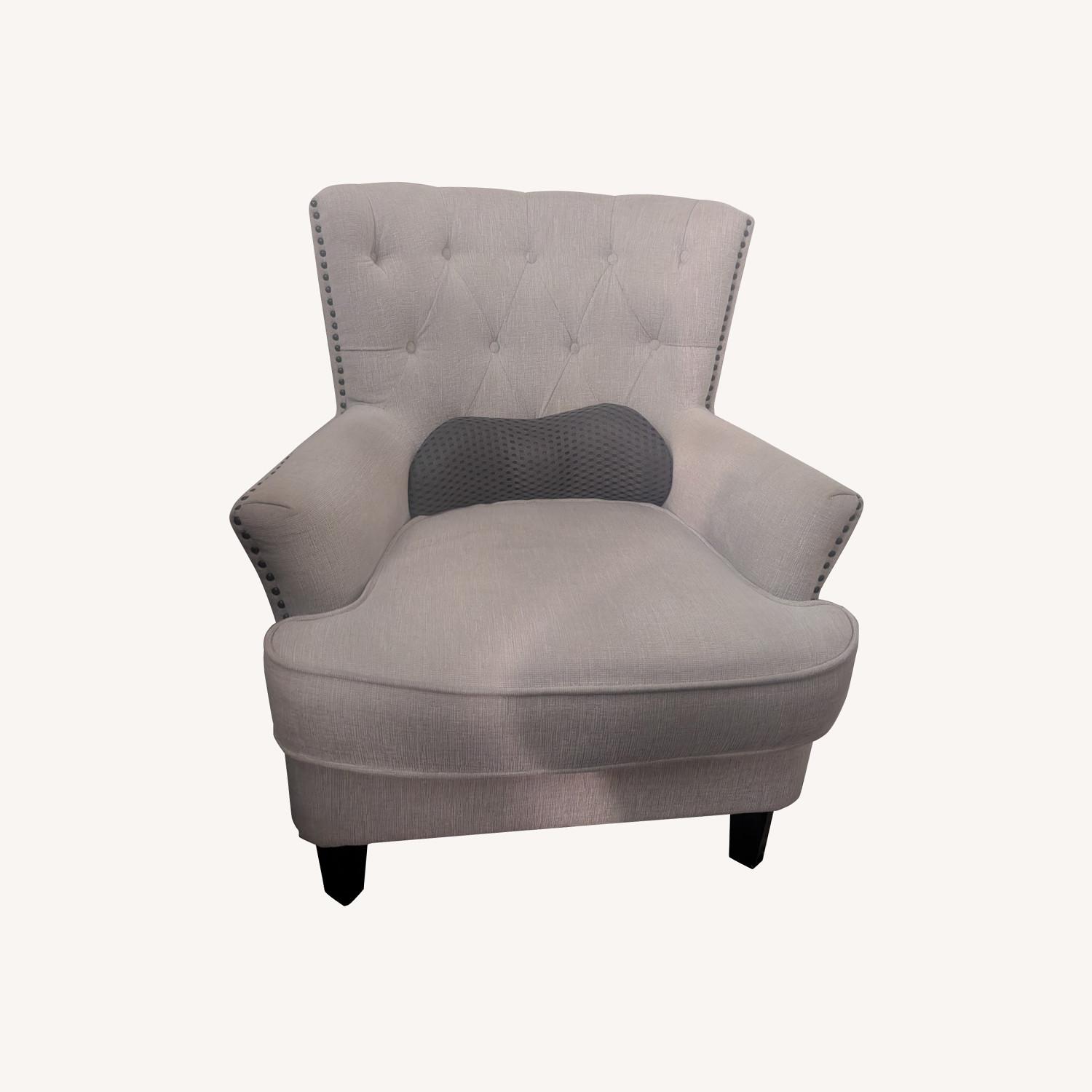 Jofran White Fabric Accent Chair - image-0