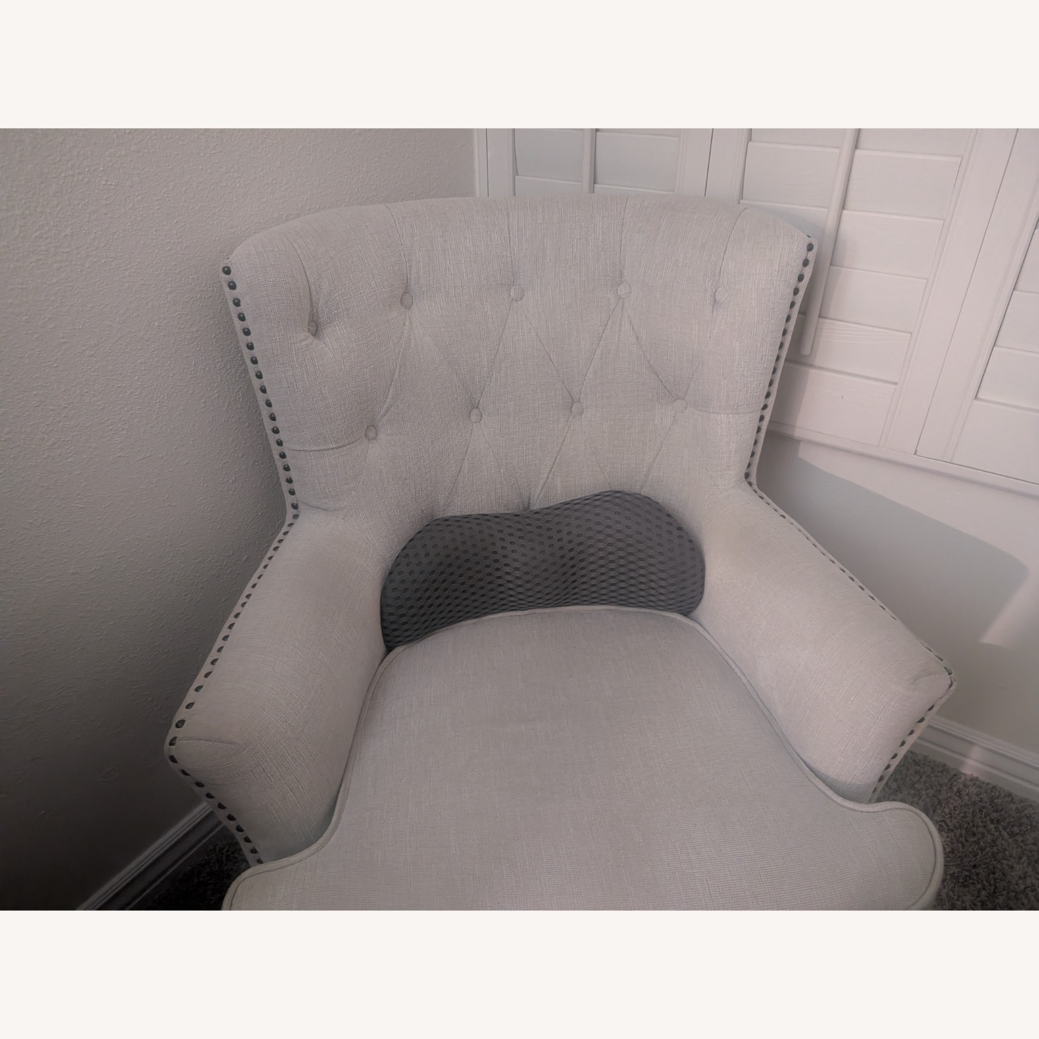 Jofran White Fabric Accent Chair - image-2
