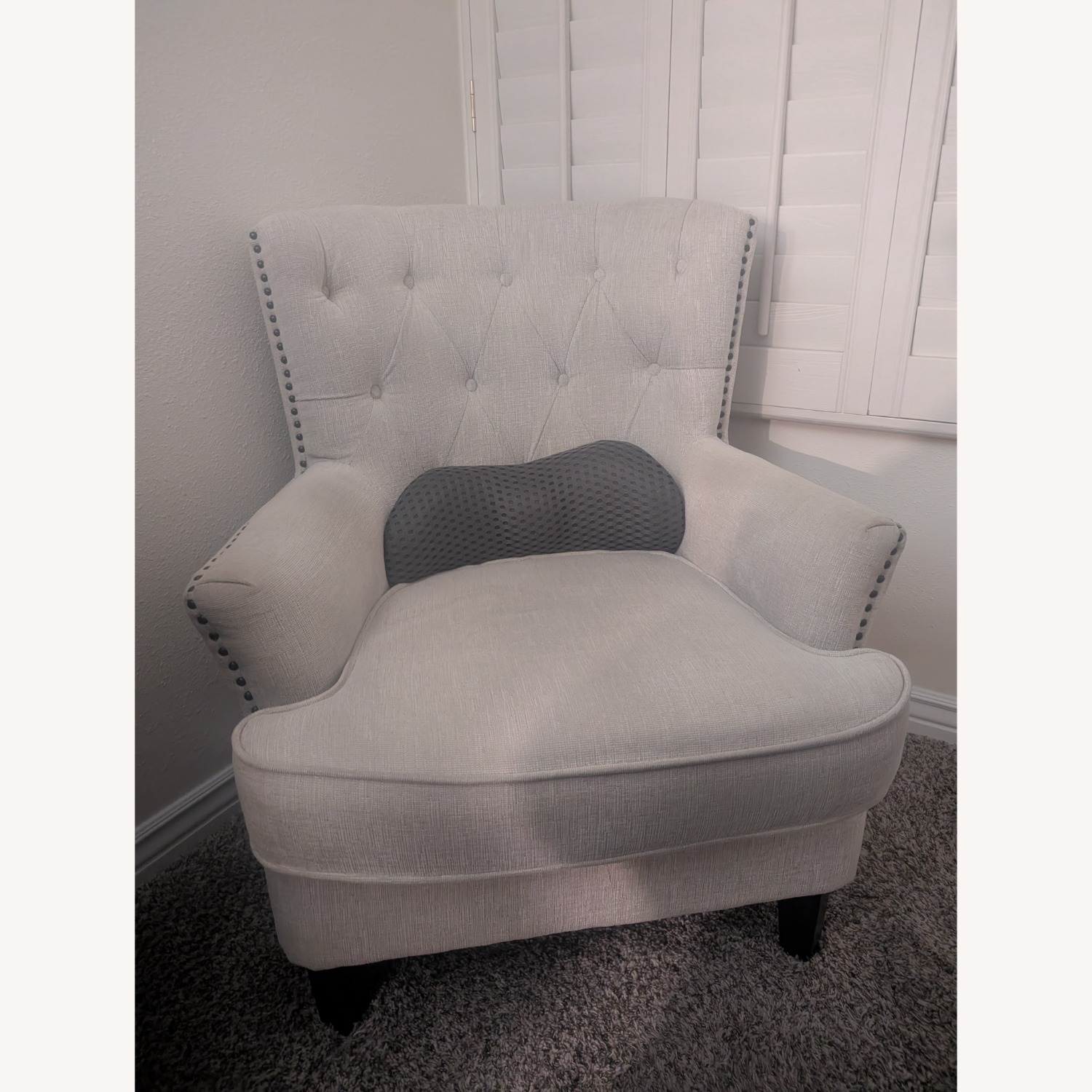 Jofran White Fabric Accent Chair - image-1