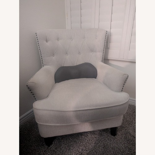 Used Jofran White Fabric Accent Chair for sale on AptDeco