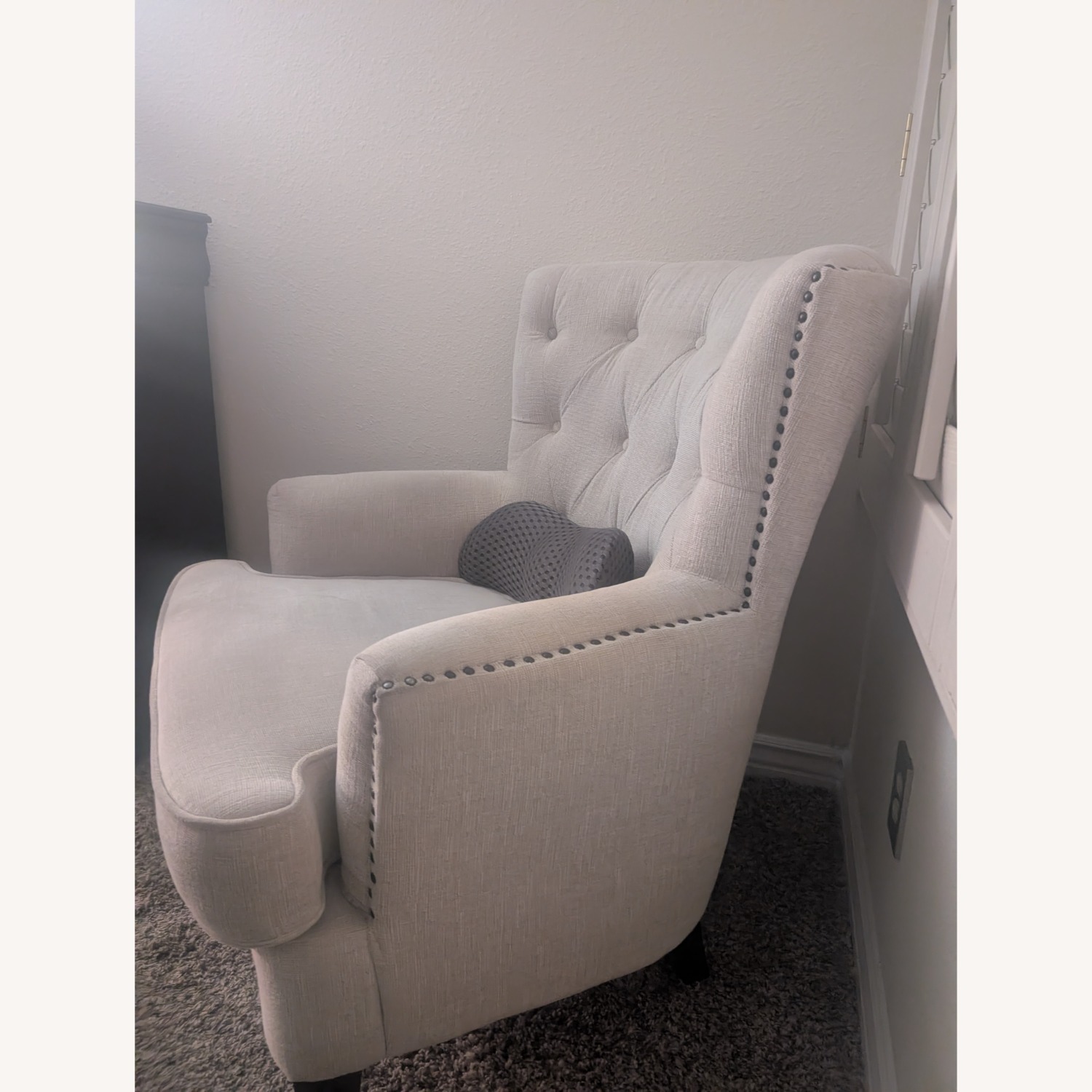 Jofran White Fabric Accent Chair - image-3