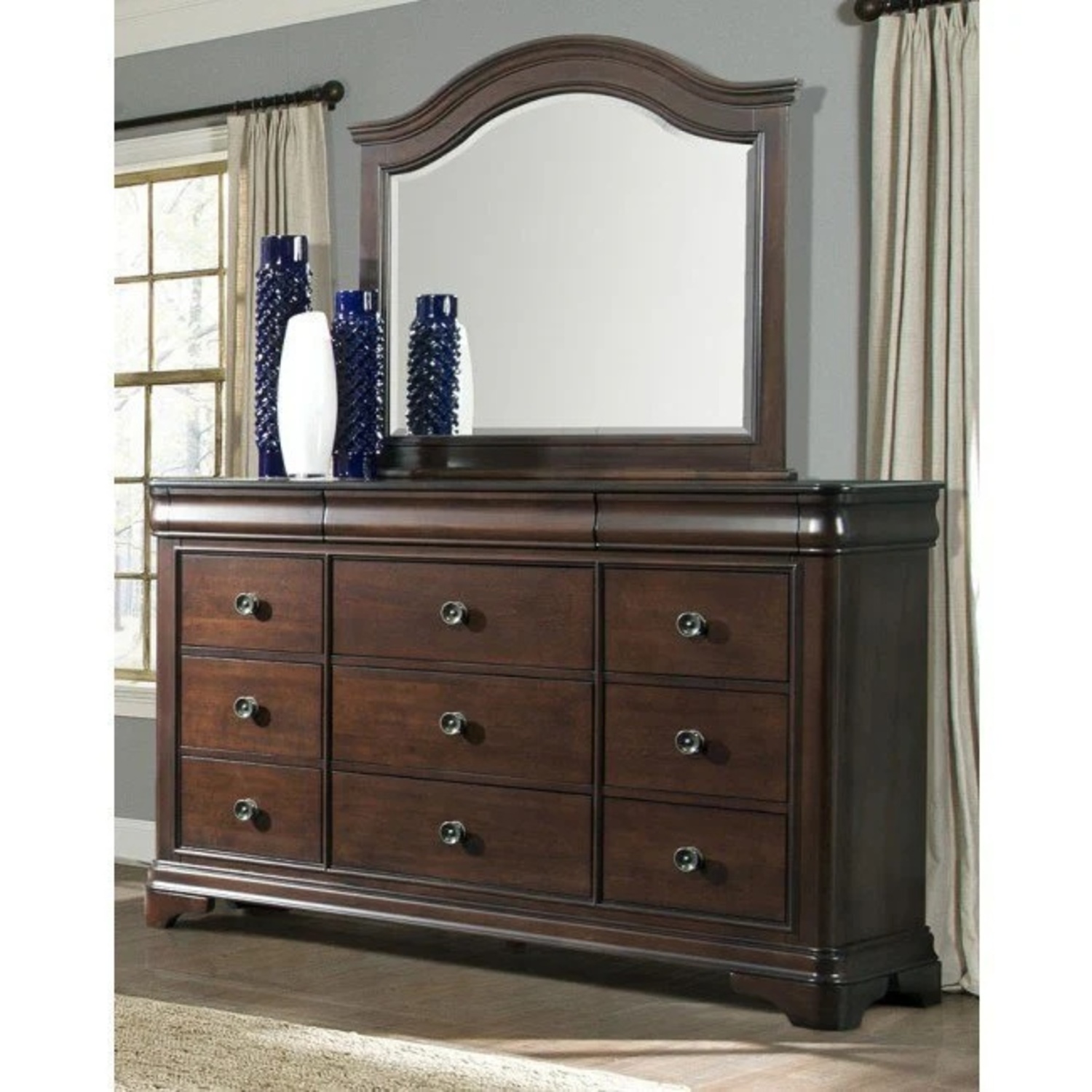 John Cameron Cherry Dark Brown Wood Dresser - image-4