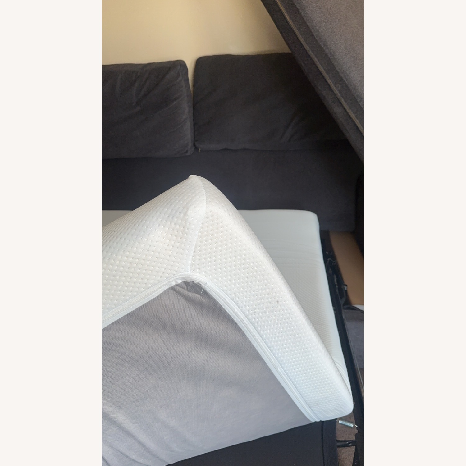 Dark Gray Fabric Sleeper Sofa - image-5