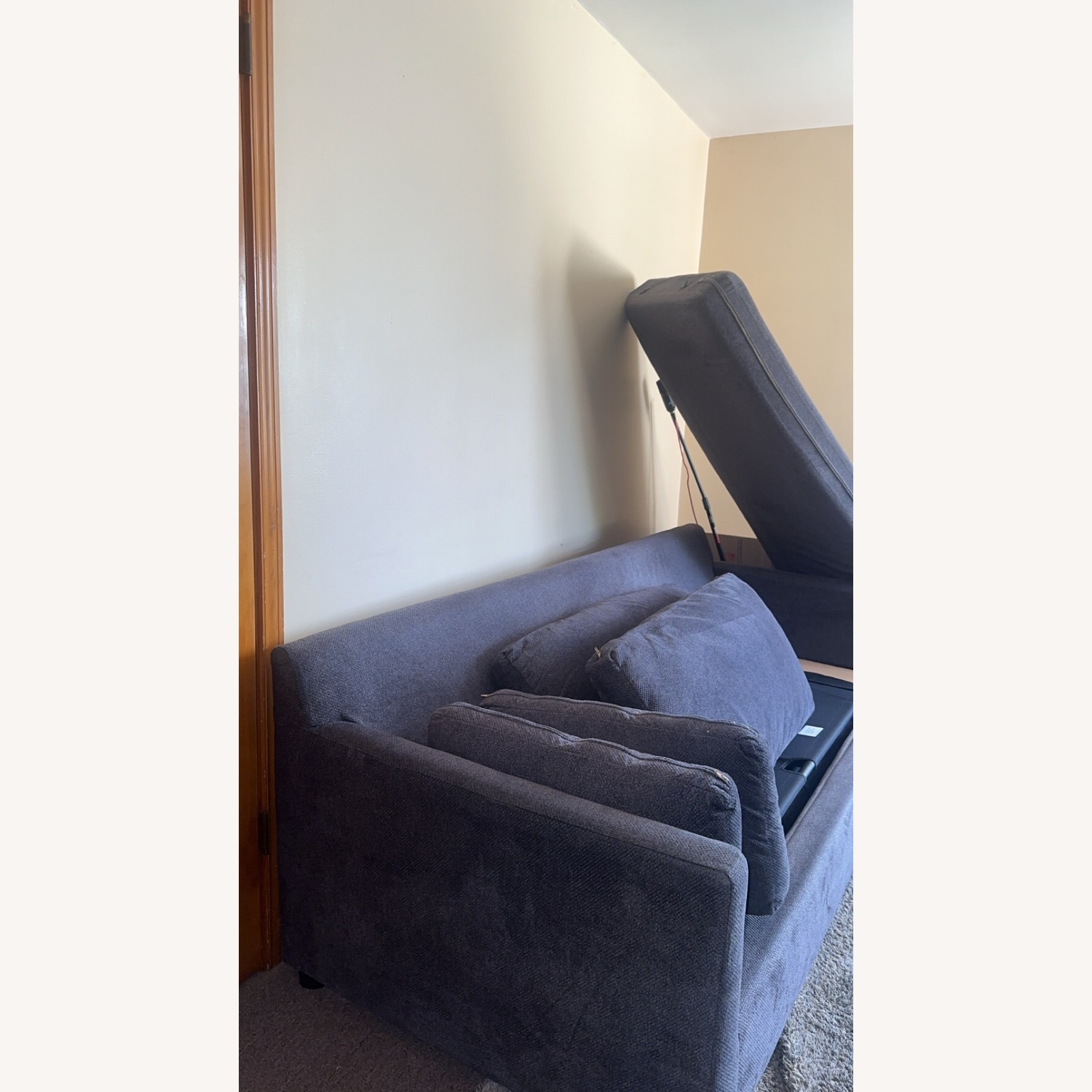 Dark Gray Fabric Sleeper Sofa - image-3