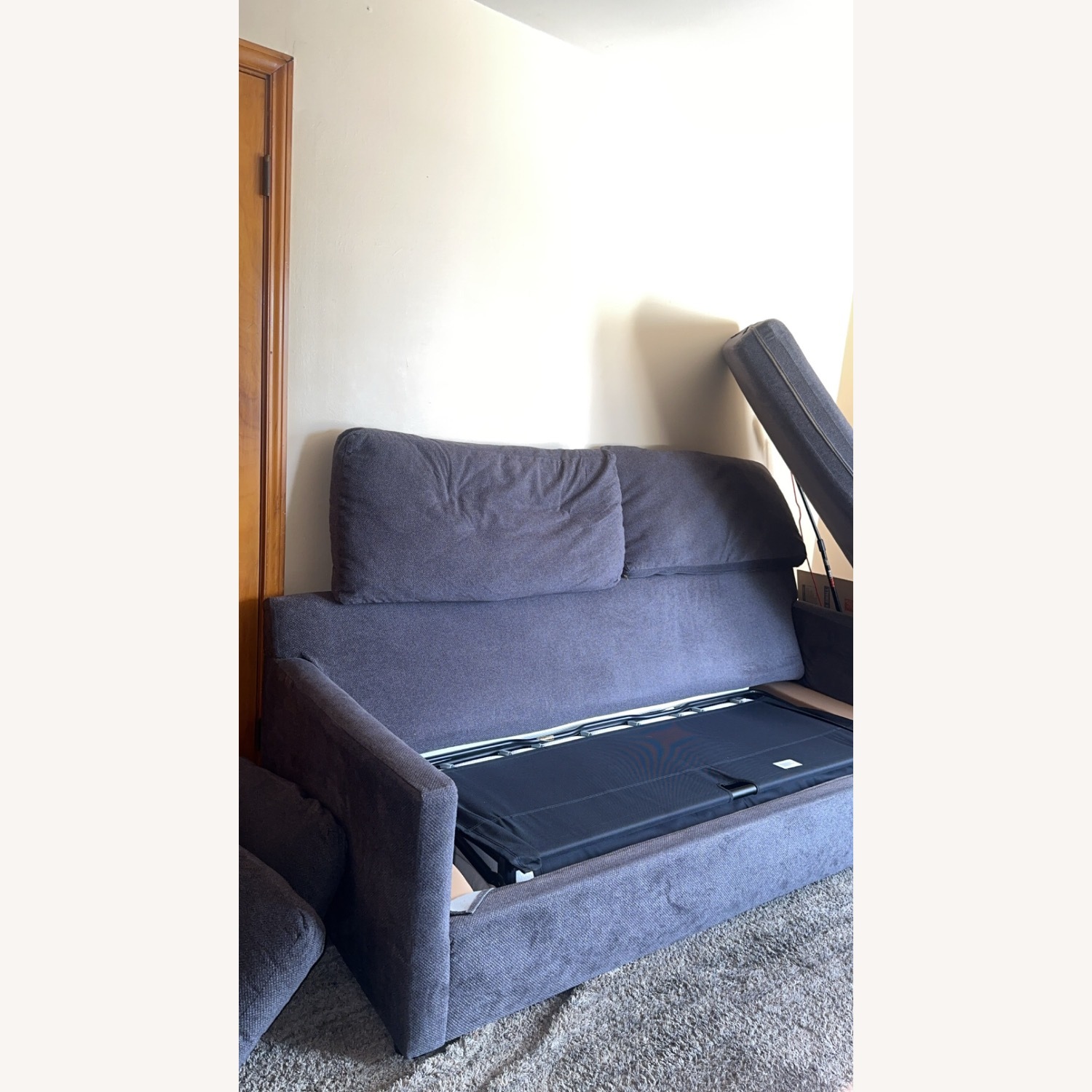 Dark Gray Fabric Sleeper Sofa - image-4