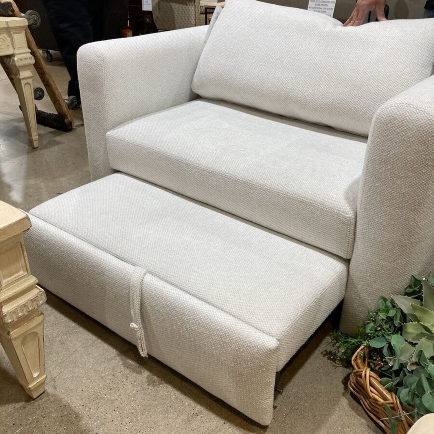 Room & Board Chair & A Half Pull-Out Chair White - image-4