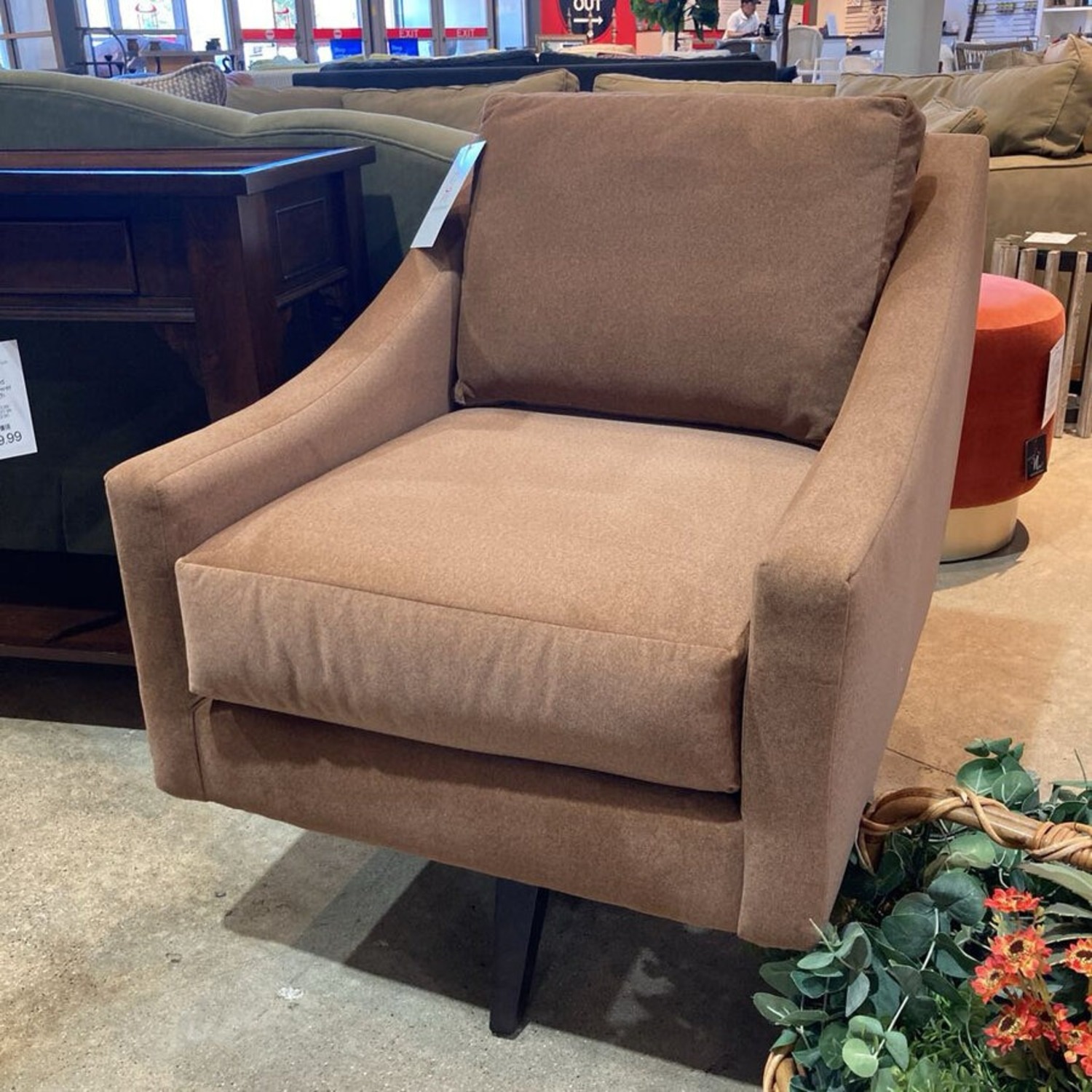 Toms Price Nash Velvet Swivel Chair Carmel - image-2