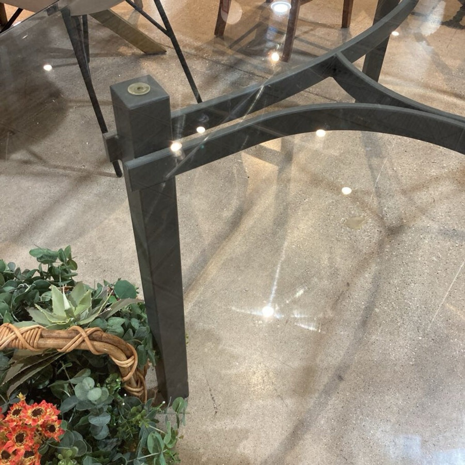 Contemporary Glass Top w Metal Base Dining Table - image-6