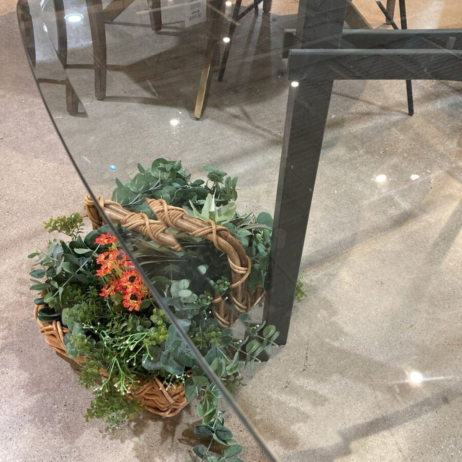 Contemporary Glass Top w Metal Base Dining Table - image-10