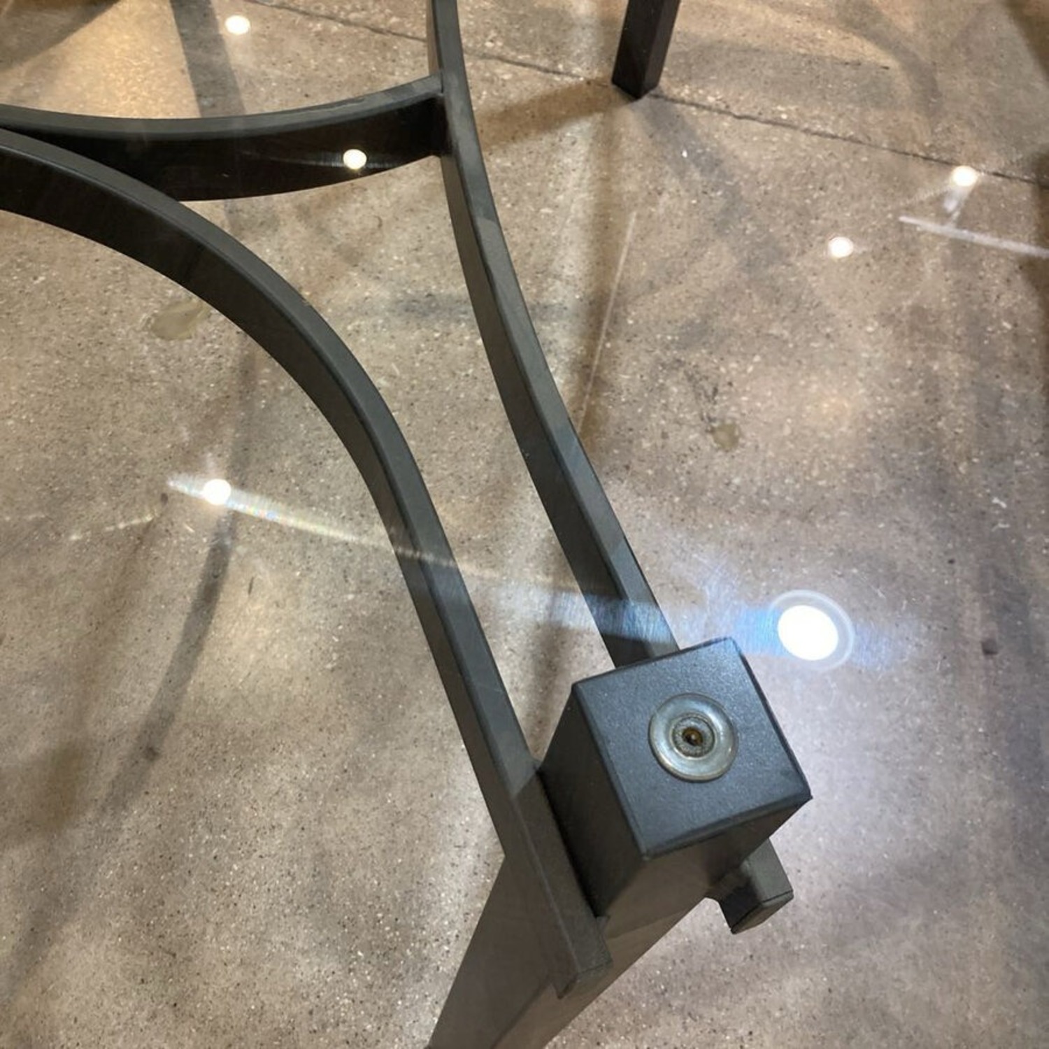 Contemporary Glass Top w Metal Base Dining Table - image-7