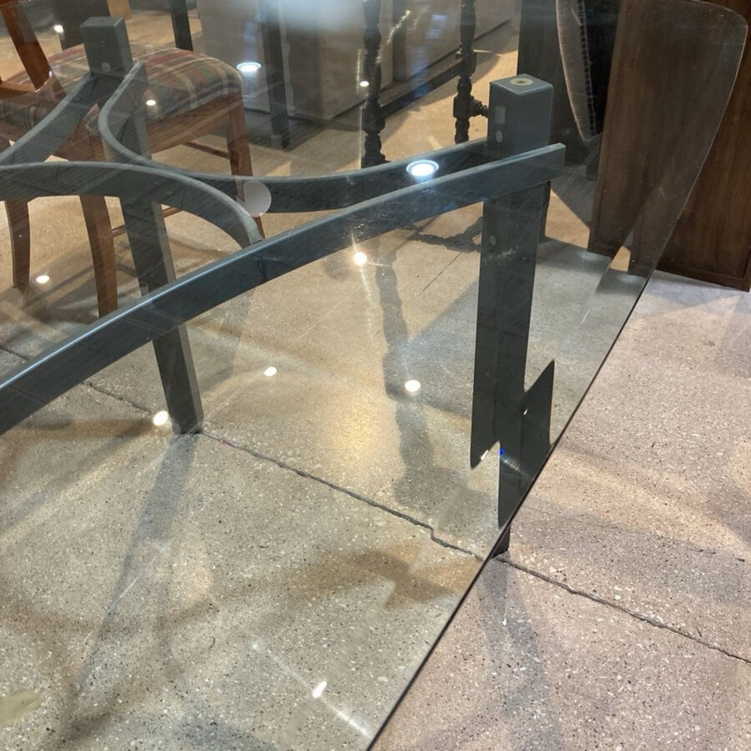 Contemporary Glass Top w Metal Base Dining Table - image-8