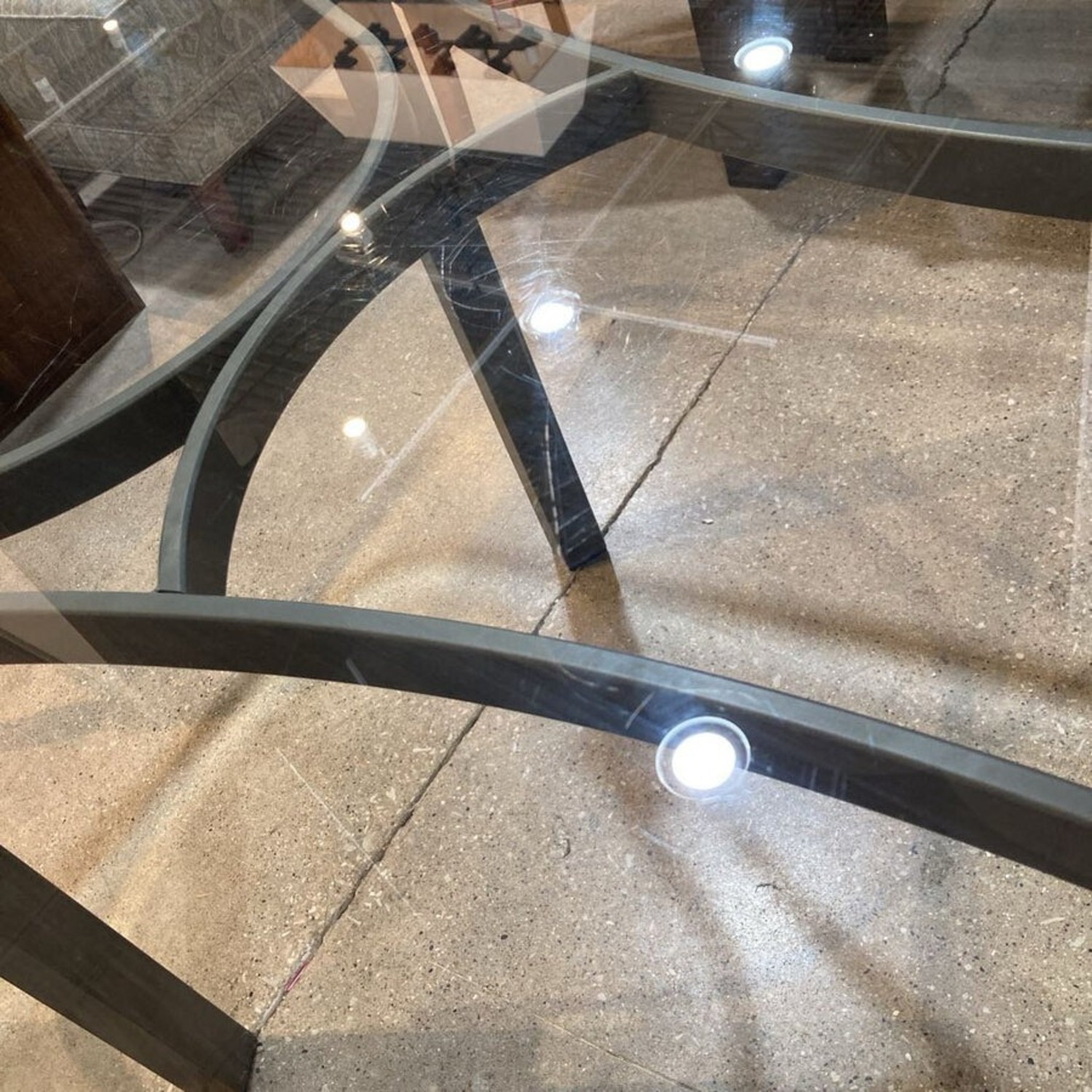 Contemporary Glass Top w Metal Base Dining Table - image-12