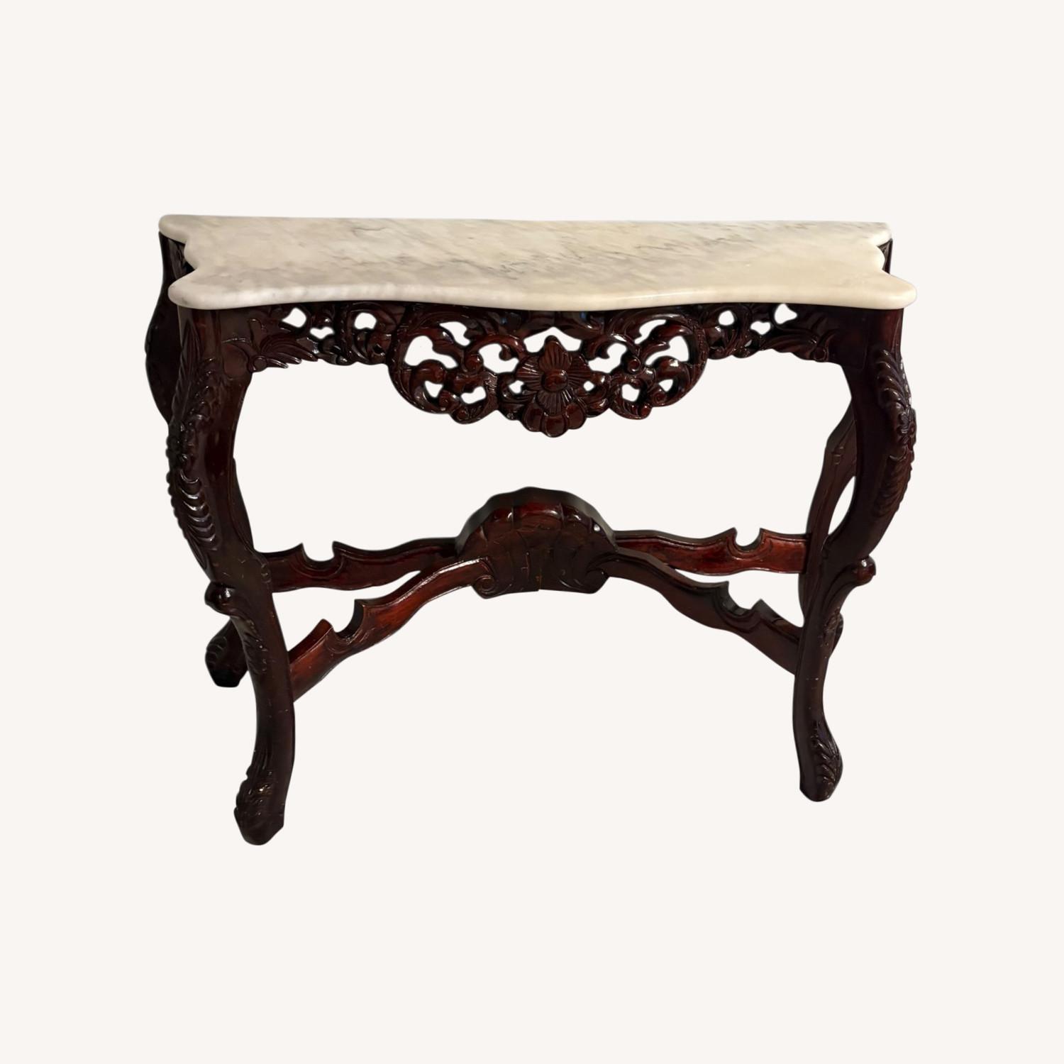 White Wood Side Table - image-0