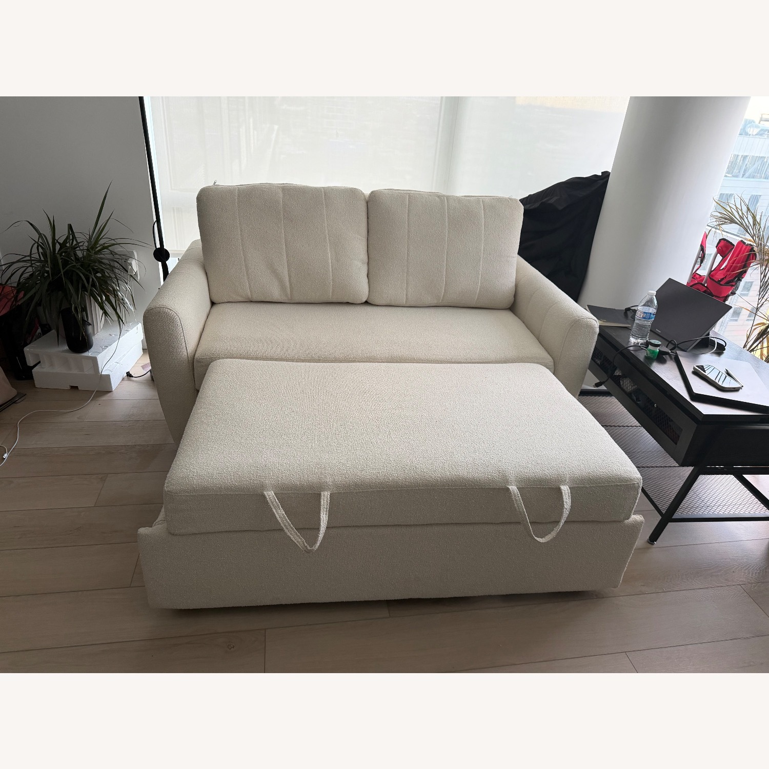 Serta White Fabric Sleeper Sofa - image-2