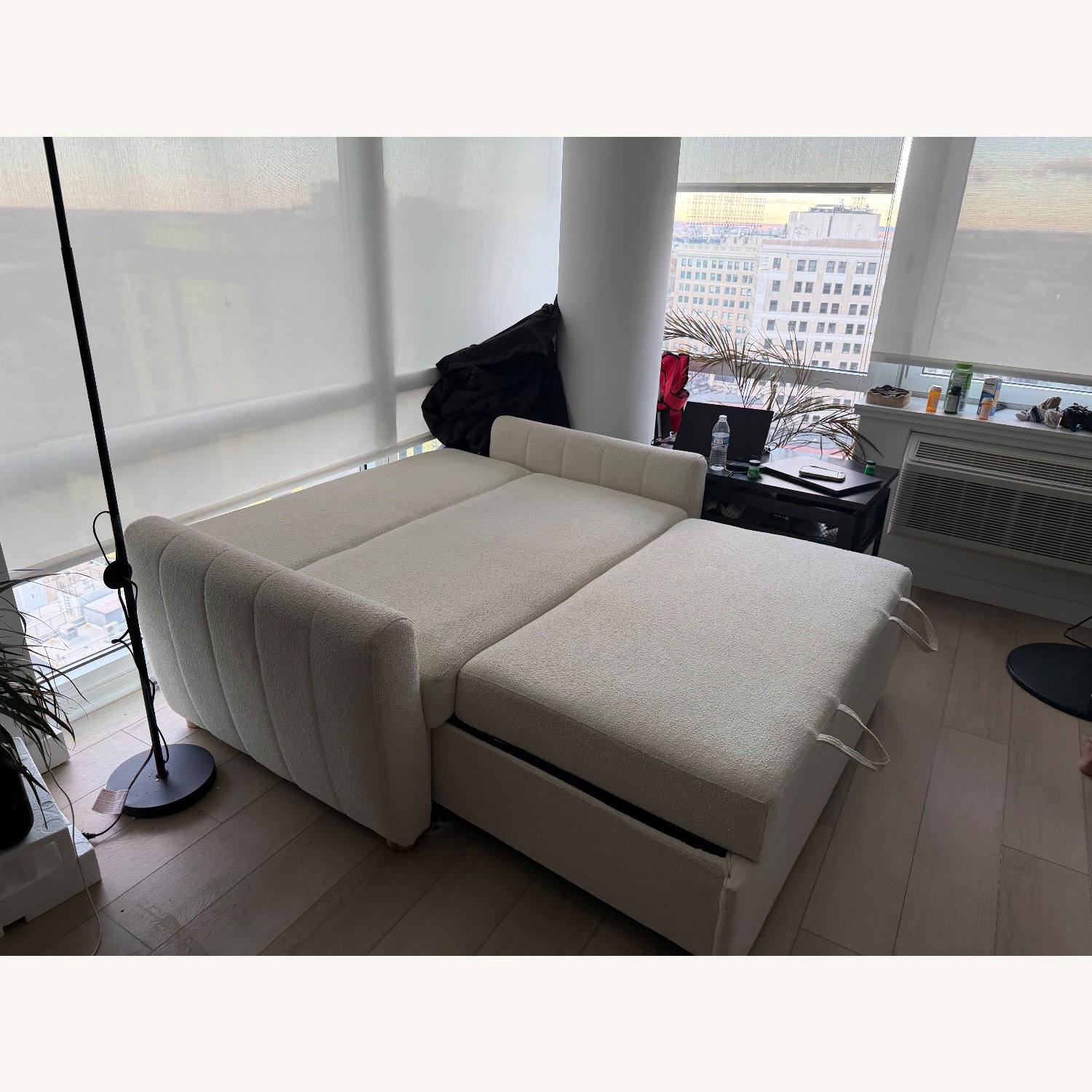 Serta White Fabric Sleeper Sofa - image-3