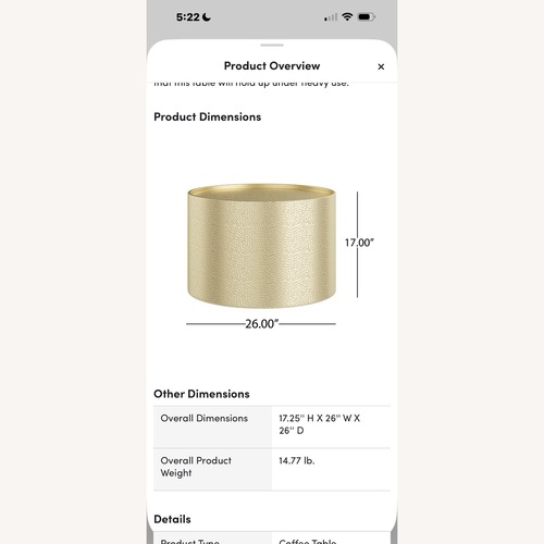 Used Drum Coffee Table for sale on AptDeco