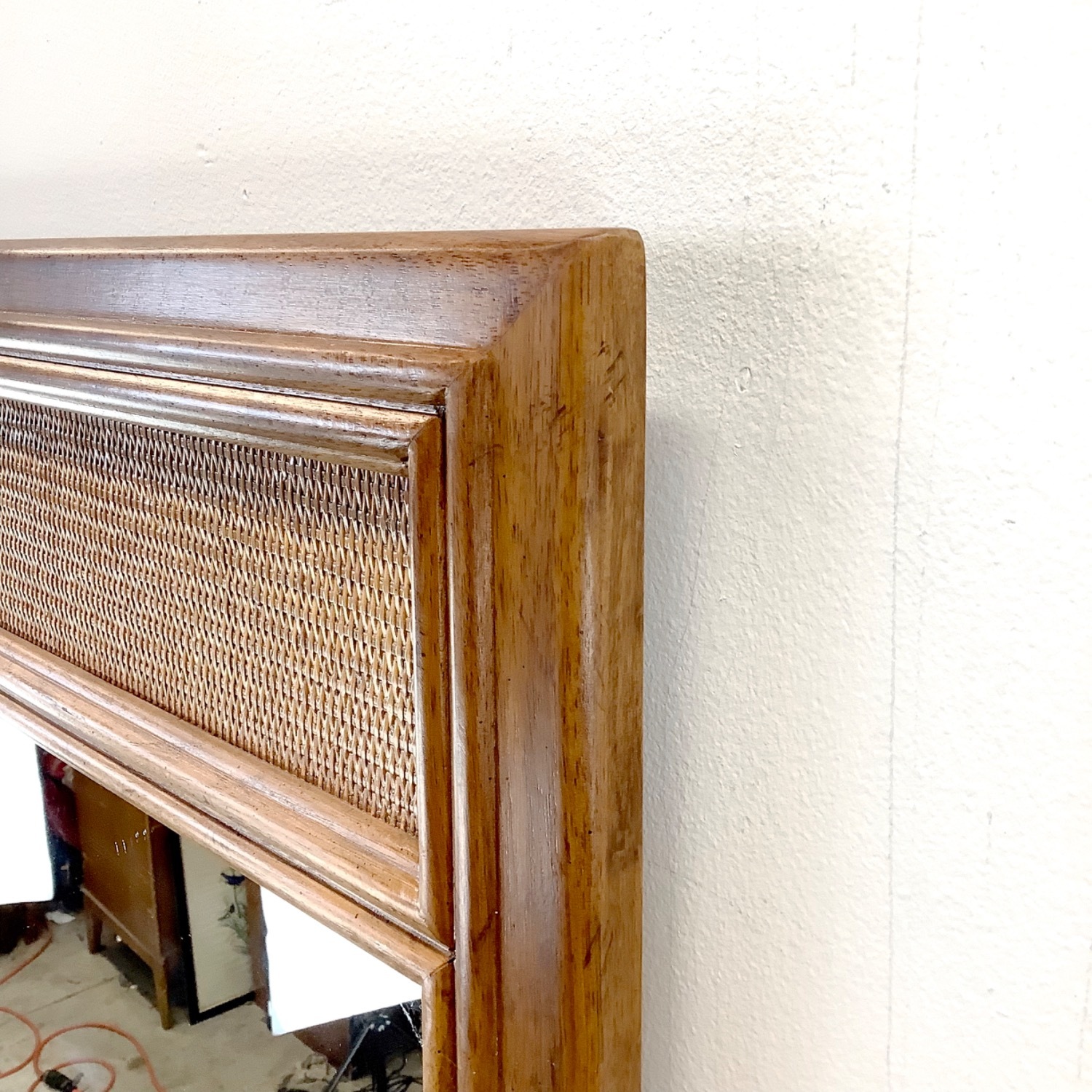 Vintage Drexel Wall Mirror W Cane Accent - image-10