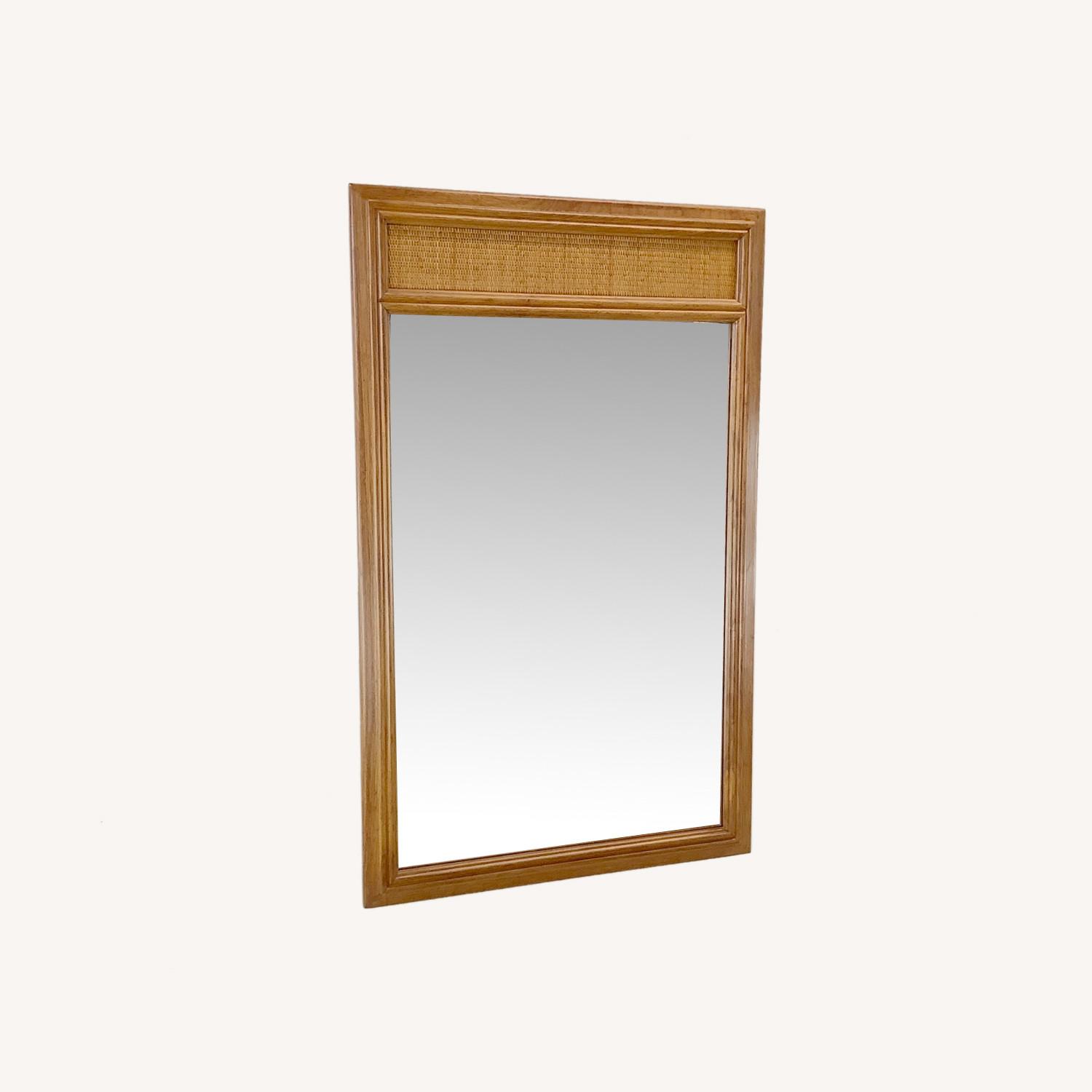 Vintage Drexel Wall Mirror W Cane Accent - image-0