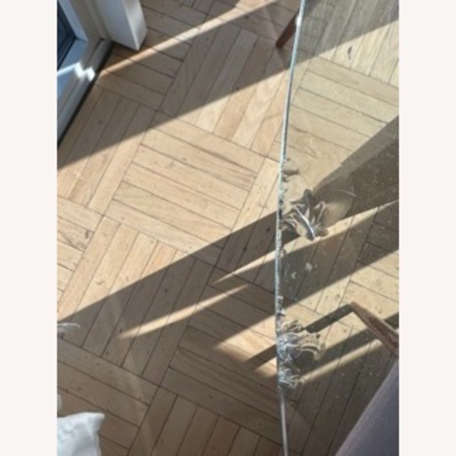 Crate & Barrel Brace Round Glass Table - image-3