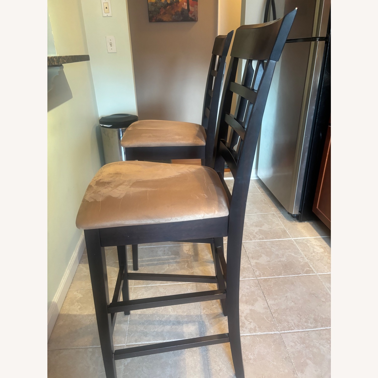 Vintage/Antique Finds Dark Brown Wood Stools - image-4