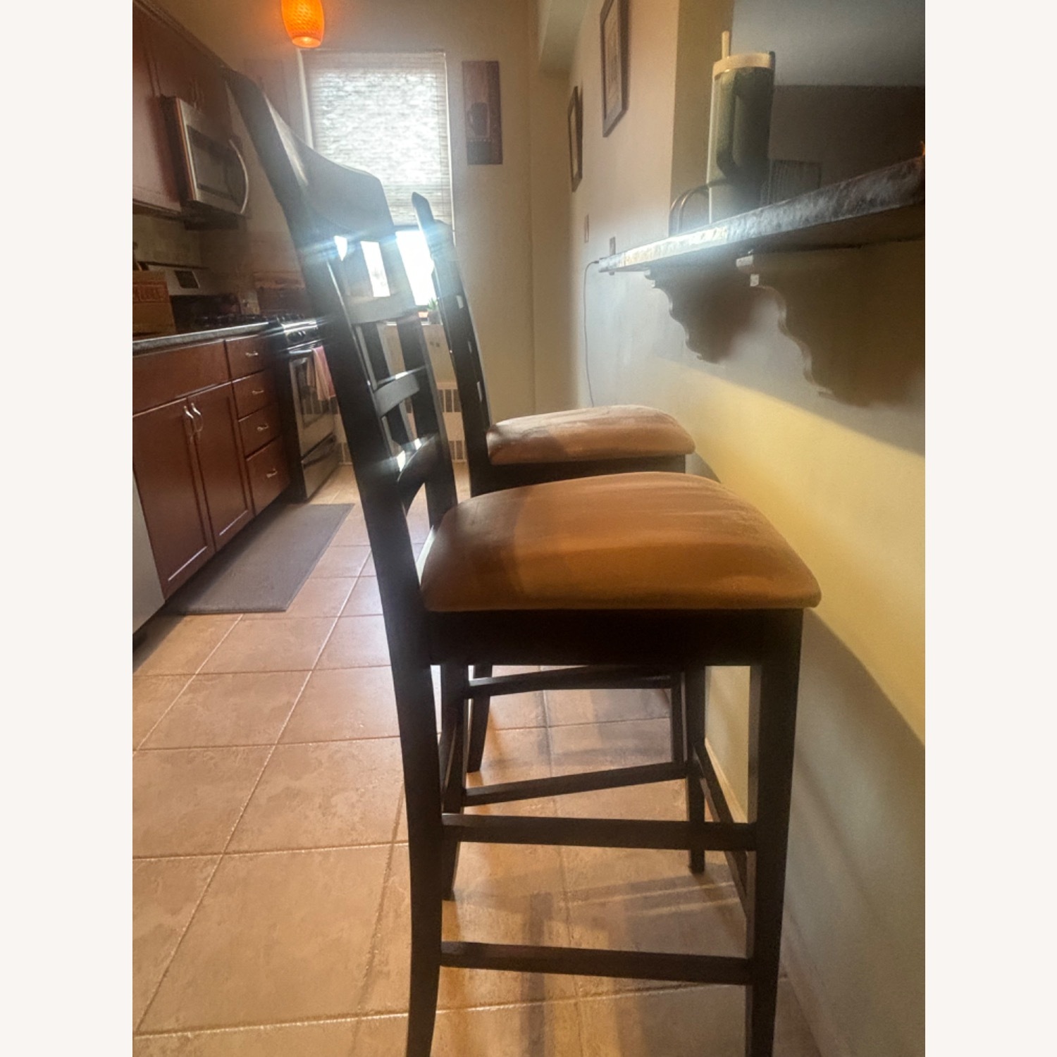 Vintage/Antique Finds Dark Brown Wood Stools - image-2