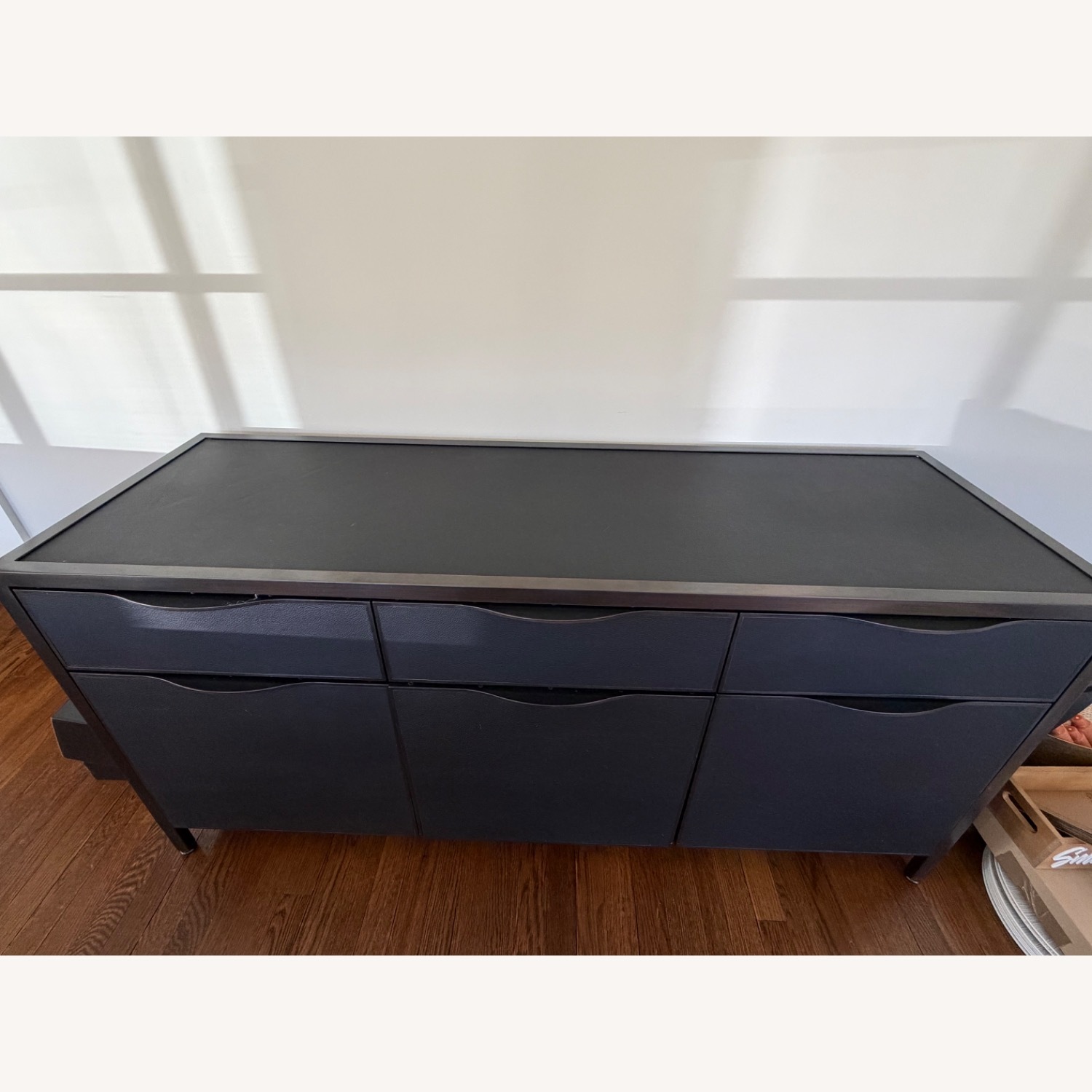 Uhuru Cairns Credenza Black Leather Sideboard - image-2