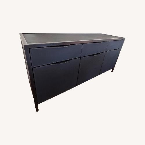 Used Uhuru Cairns Credenza Black Leather Sideboard for sale on AptDeco
