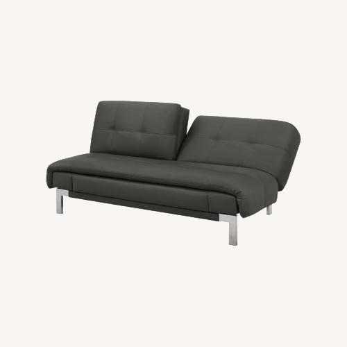 Used Eurolounger Black Leather Futon for sale on AptDeco