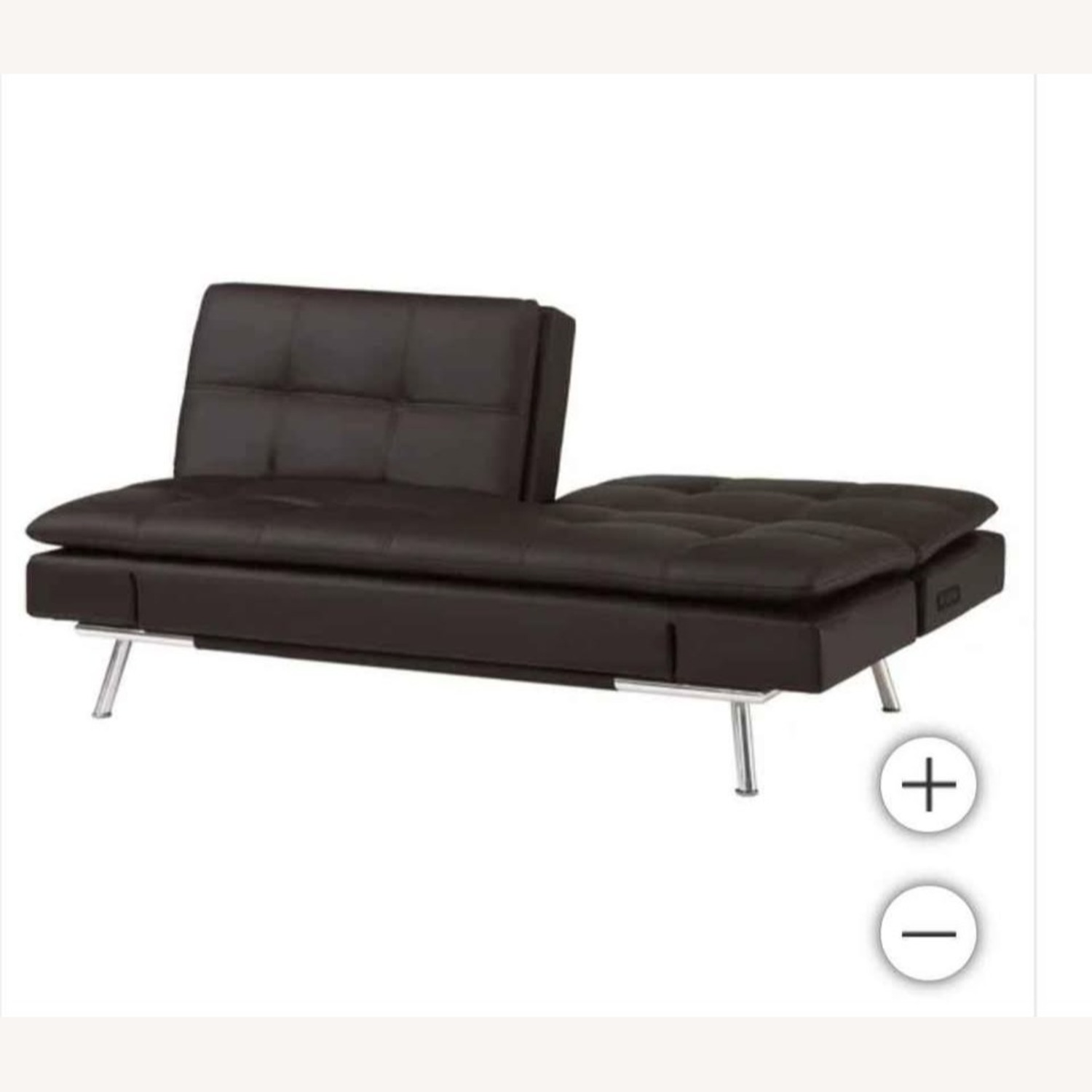 Eurolounger Black Leather Futon - image-3