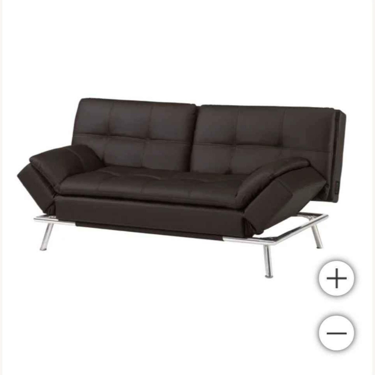 Eurolounger Black Leather Futon - image-2
