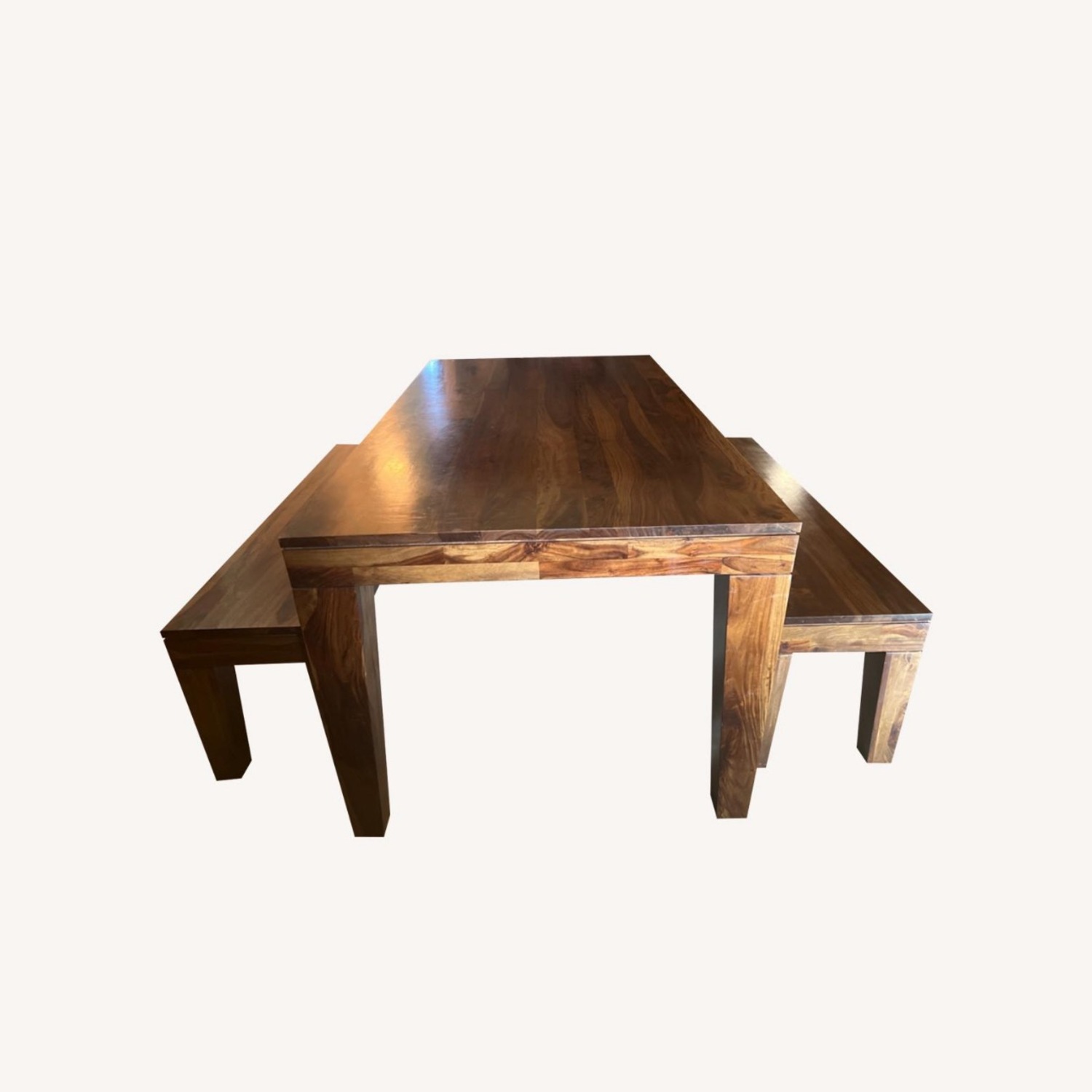 West Elm Carroll Farm Dining Table W 2 Benches - image-0