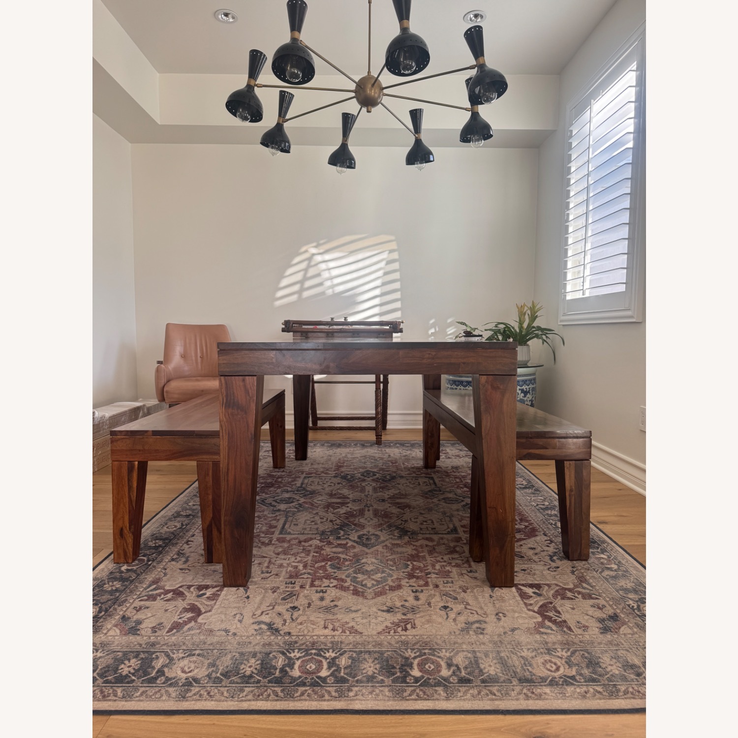 West Elm Carroll Farm Dining Table W 2 Benches - image-2