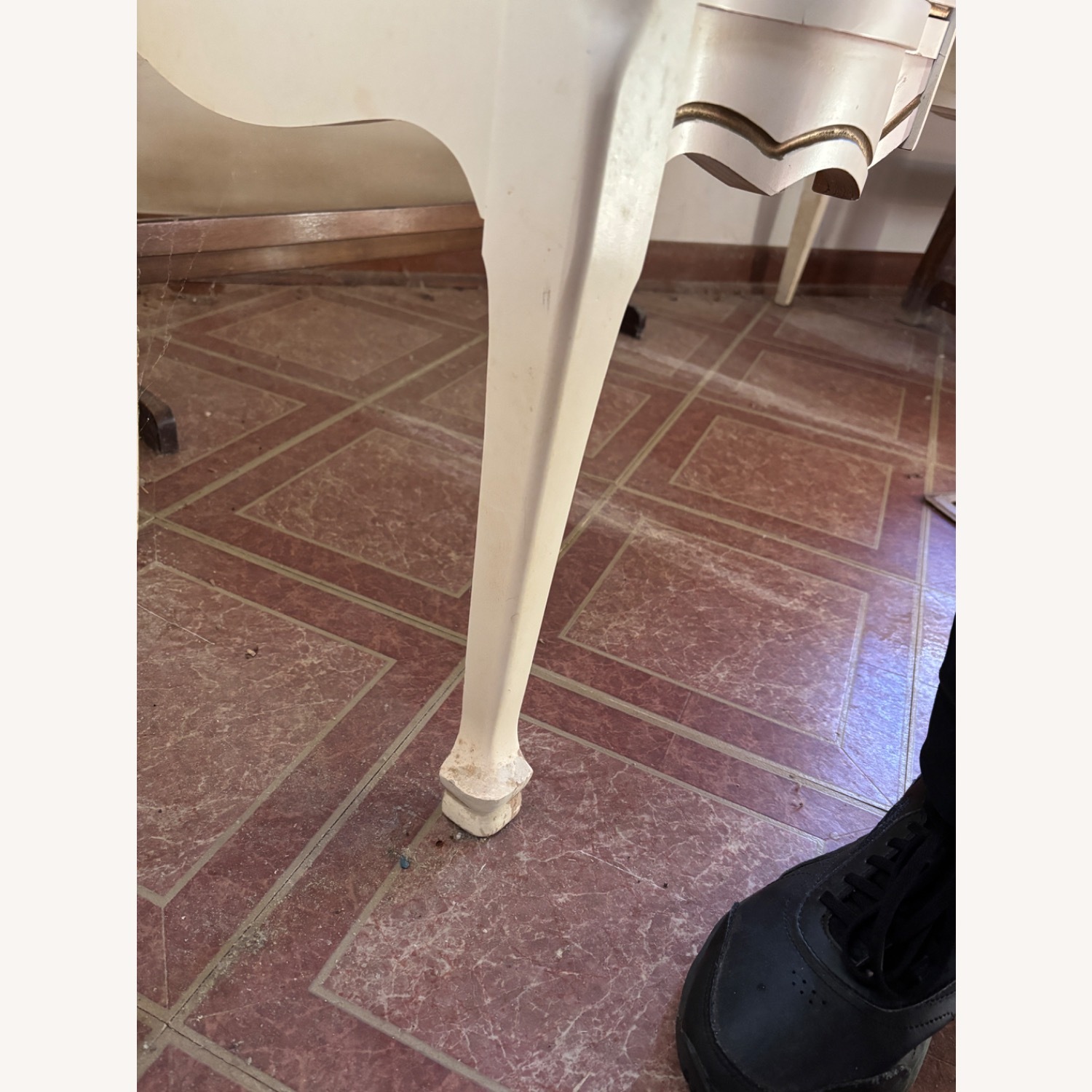 Vintage/Antique French Provincial White Desk - image-2