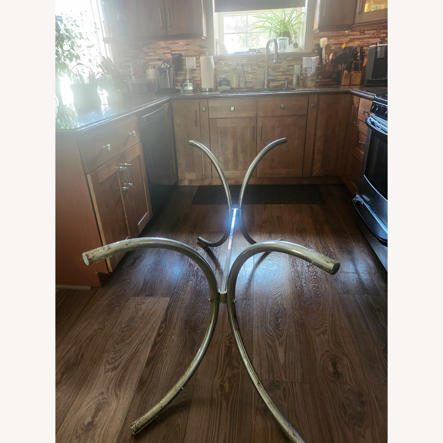 Vintage/Antique Finds Silver Glass Dining Table - image-3