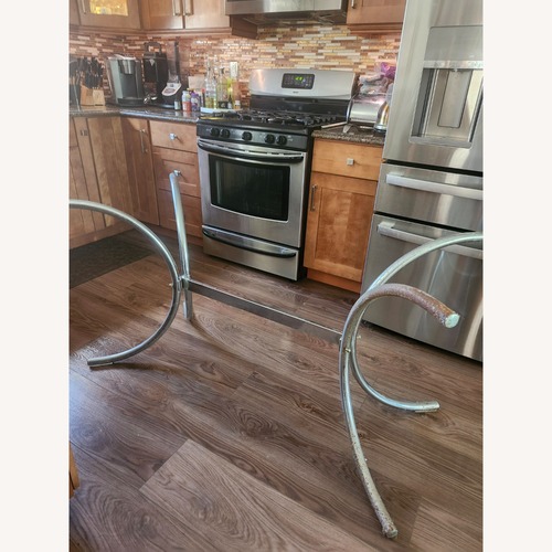 Used Vintage/Antique Finds Silver Glass Dining Table for sale on AptDeco