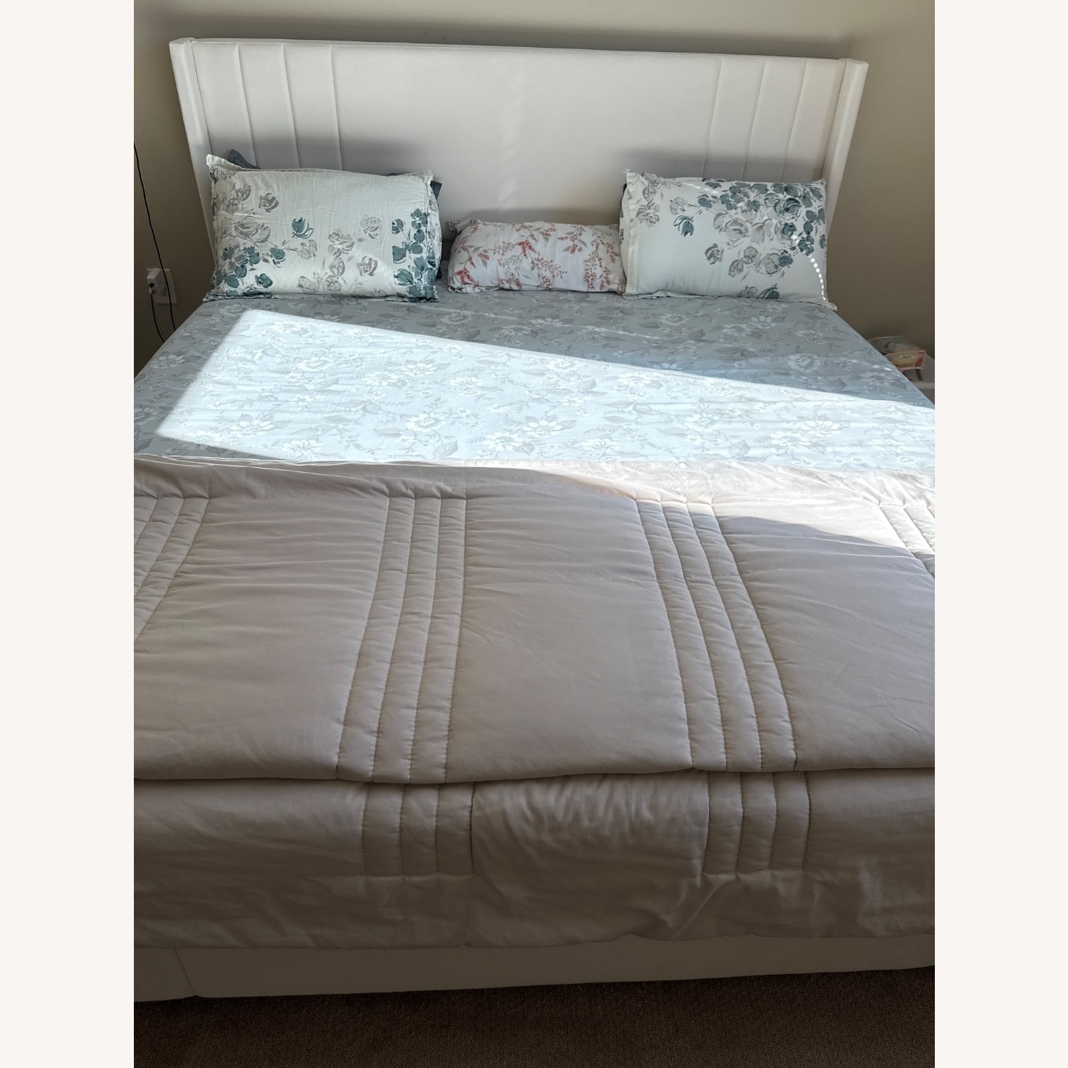 King Size Bed Frame, Velvet Upholstered - image-2