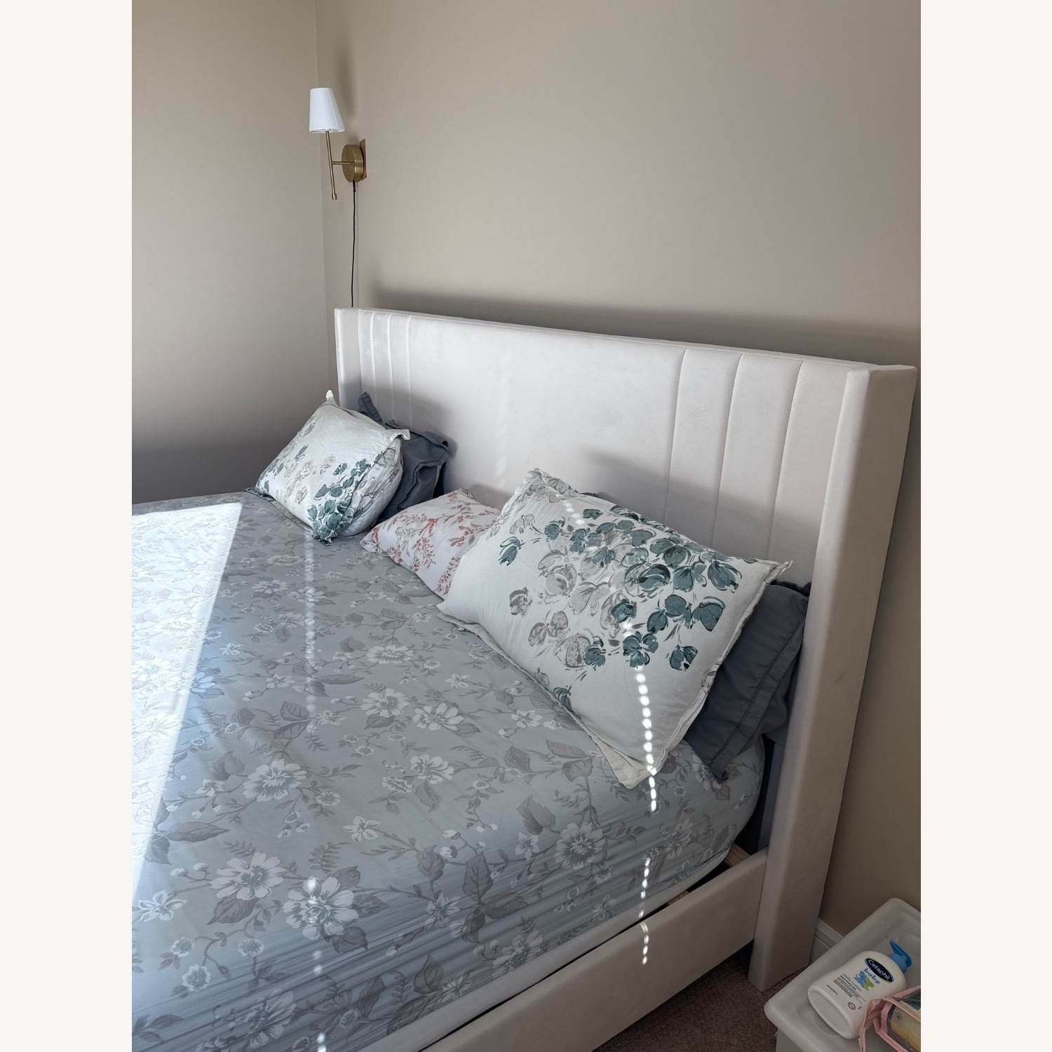 King Size Bed Frame, Velvet Upholstered - image-3