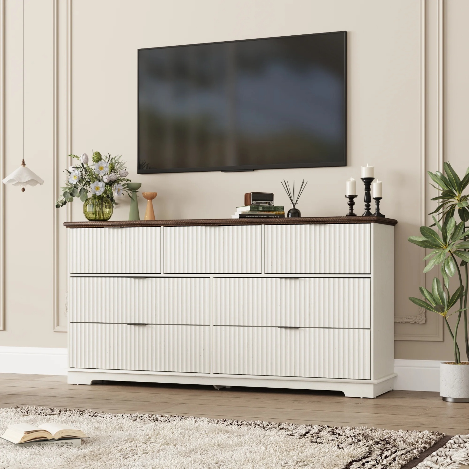 White Wood Dresser - image-4