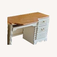 Creamy Two Toned Wood Desk