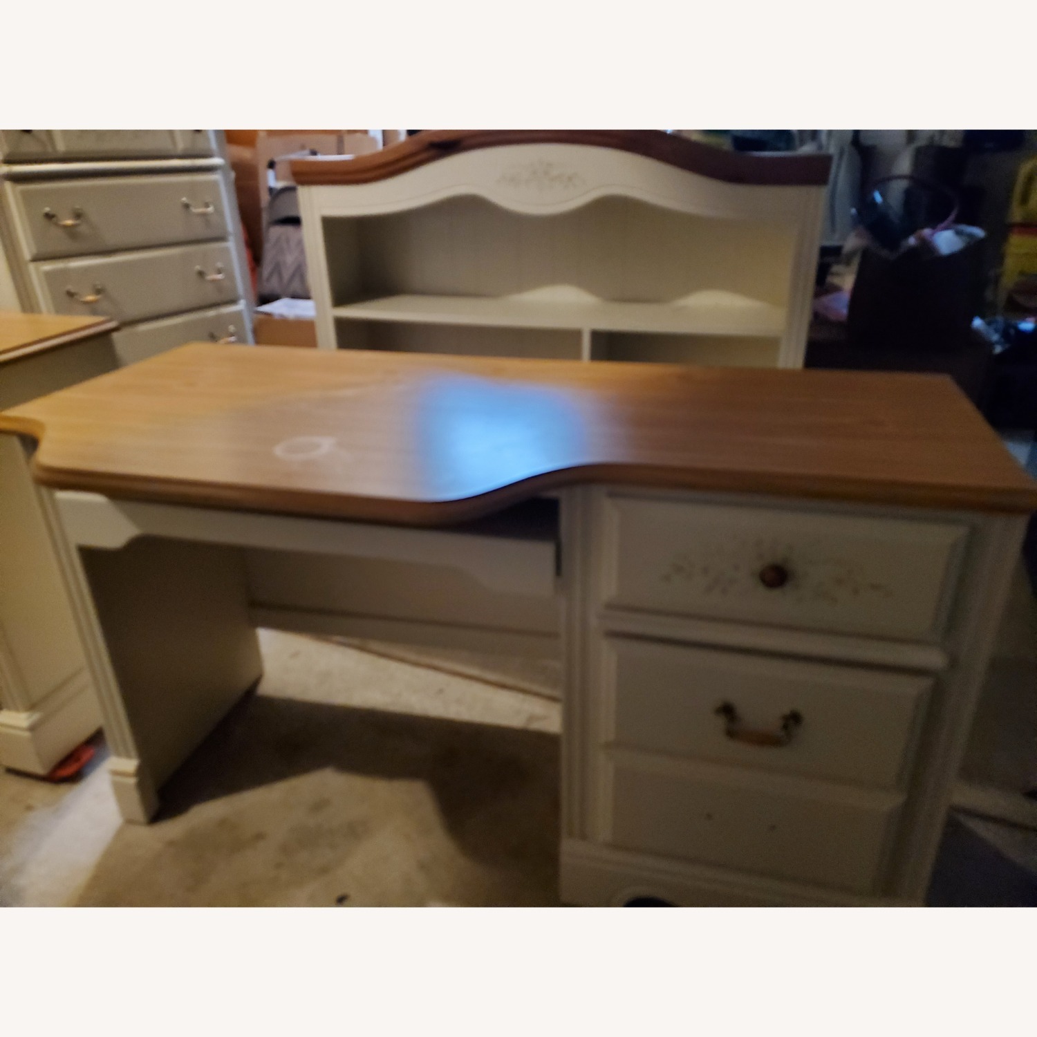 Creamy Two Toned Wood Desk - image-3