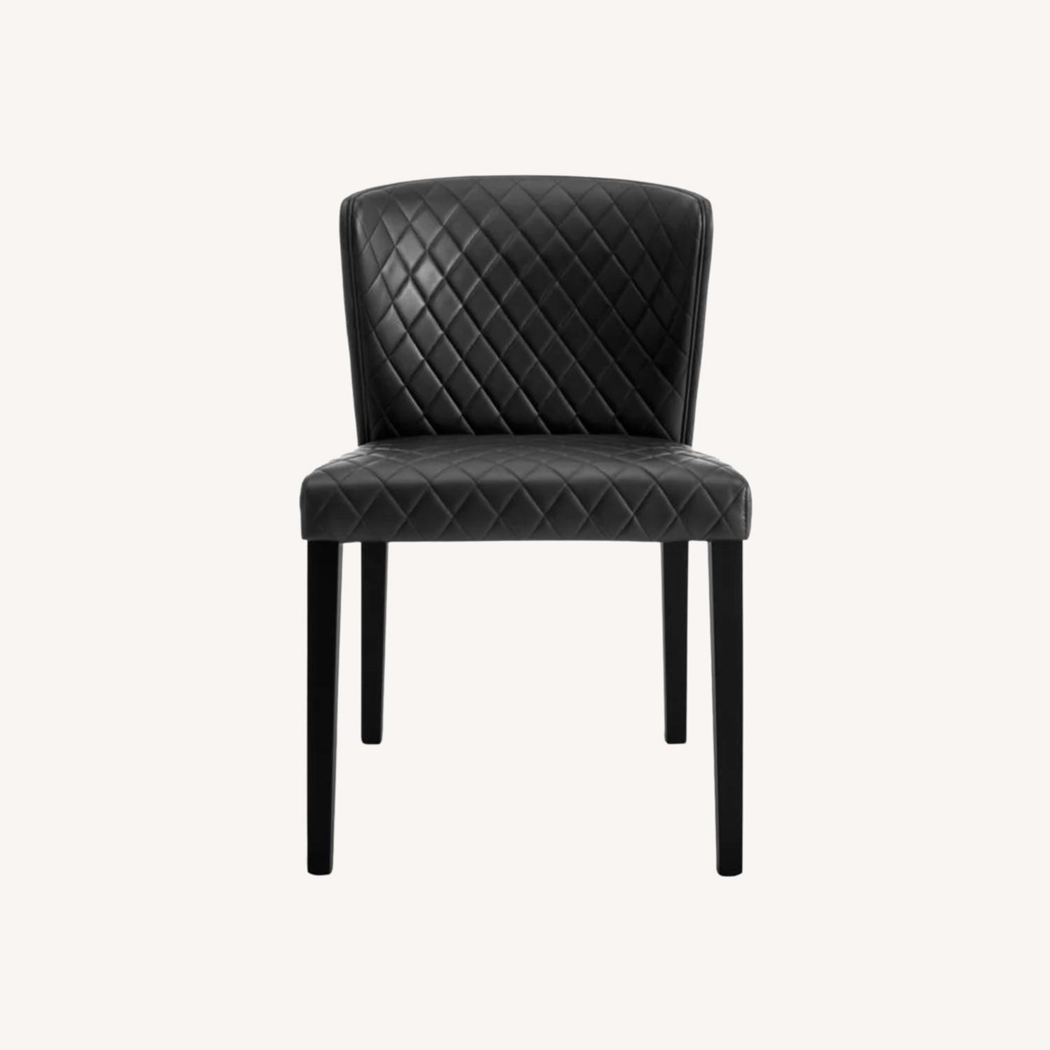 Crate & Barrel Curran Quilted Onyx Dining Chair - image-0