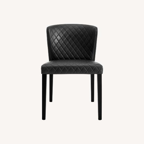 Used Crate & Barrel Curran Quilted Onyx Dining Chair for sale on AptDeco